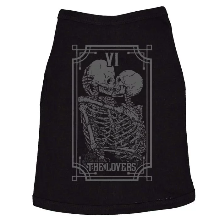 The Lovers Tarot Card Goth Skull Halloween Doggie Tank