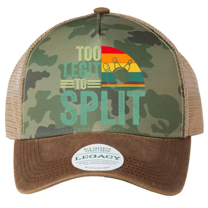 Too Ligit To Split Funny Bowlers & Bowling Player Legacy Tie Dye Trucker Hat