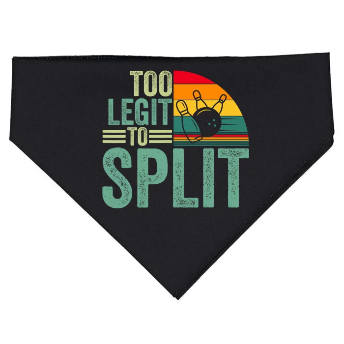 Too Ligit To Split Funny Bowlers & Bowling Player USA-Made Doggie Bandana