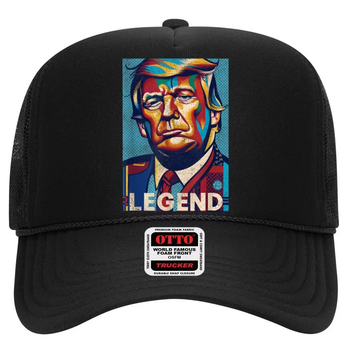 Trump Legend Tshirt High Crown Mesh Trucker Hat