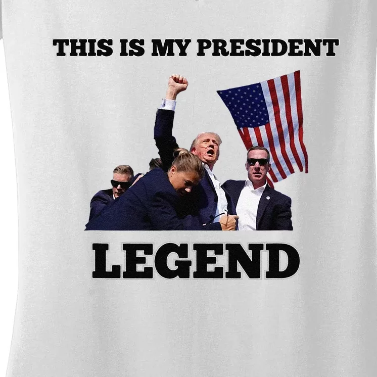 Trump Legend This Is My President Women's V-Neck T-Shirt