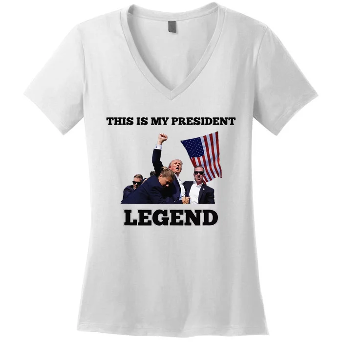 Trump Legend This Is My President Women's V-Neck T-Shirt