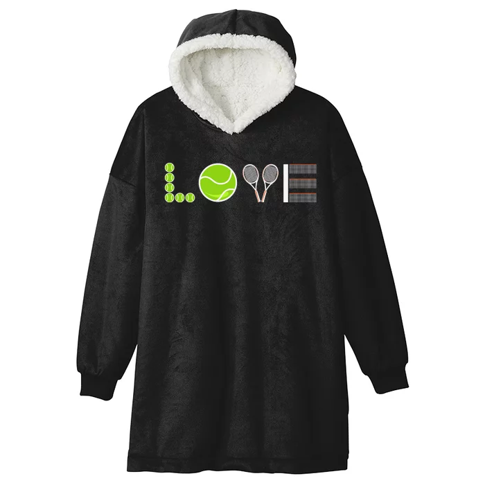 Tennis Love Tennis Fan Tennis Player Gift Tennis Lover Hooded Wearable Blanket