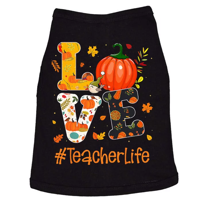 Thanksgiving Love Teacher Life Happy Fall Yall Autumn Doggie Tank