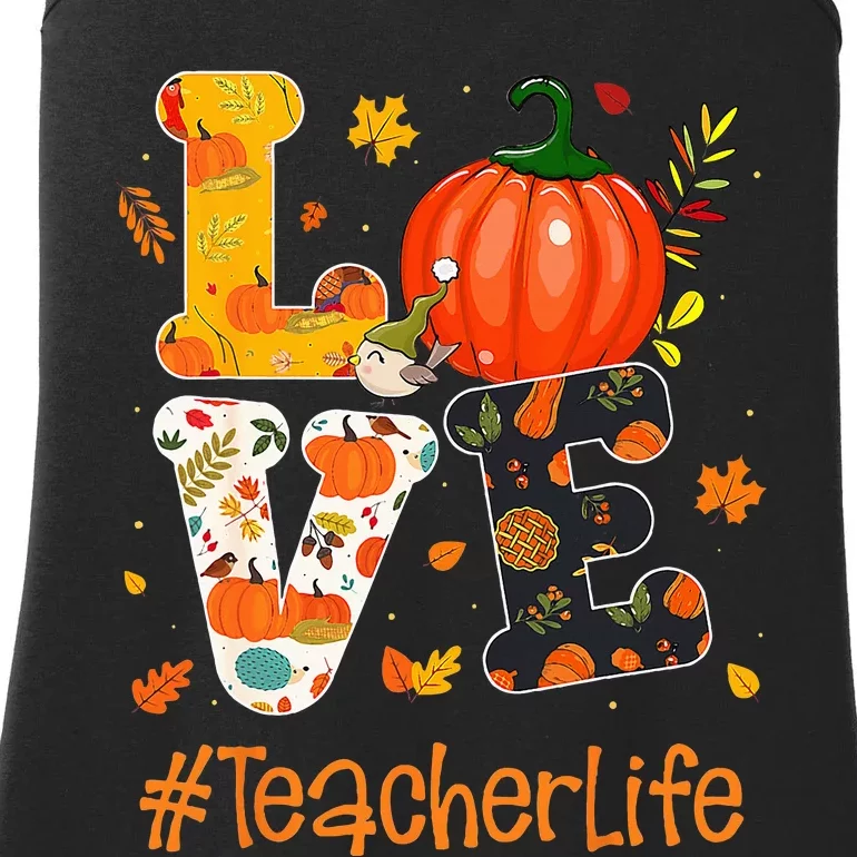 Thanksgiving Love Teacher Life Happy Fall Yall Autumn Ladies Essential Tank