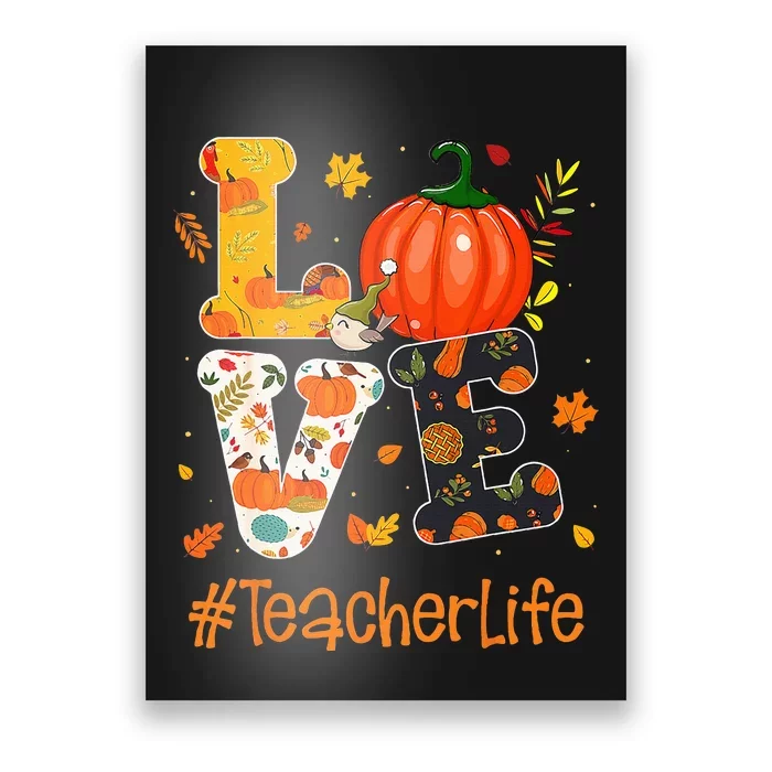 Thanksgiving Love Teacher Life Happy Fall Yall Autumn Poster