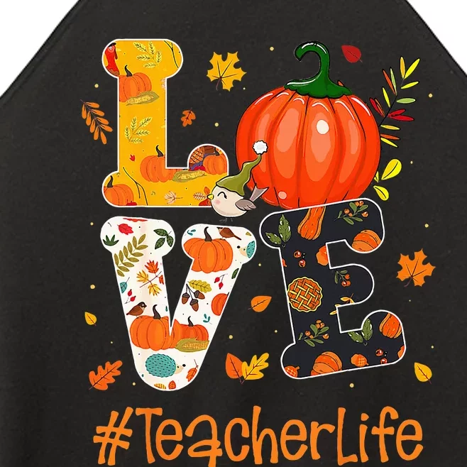 Thanksgiving Love Teacher Life Happy Fall Yall Autumn Women’s Perfect Tri Rocker Tank