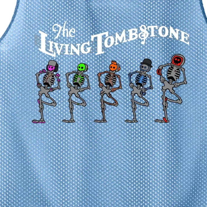 The Living Tombstone Skeleton Mesh Reversible Basketball Jersey Tank