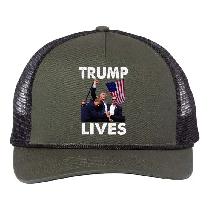 Trump Live Trump Shot Fist Pump Retro Rope Trucker Hat Cap