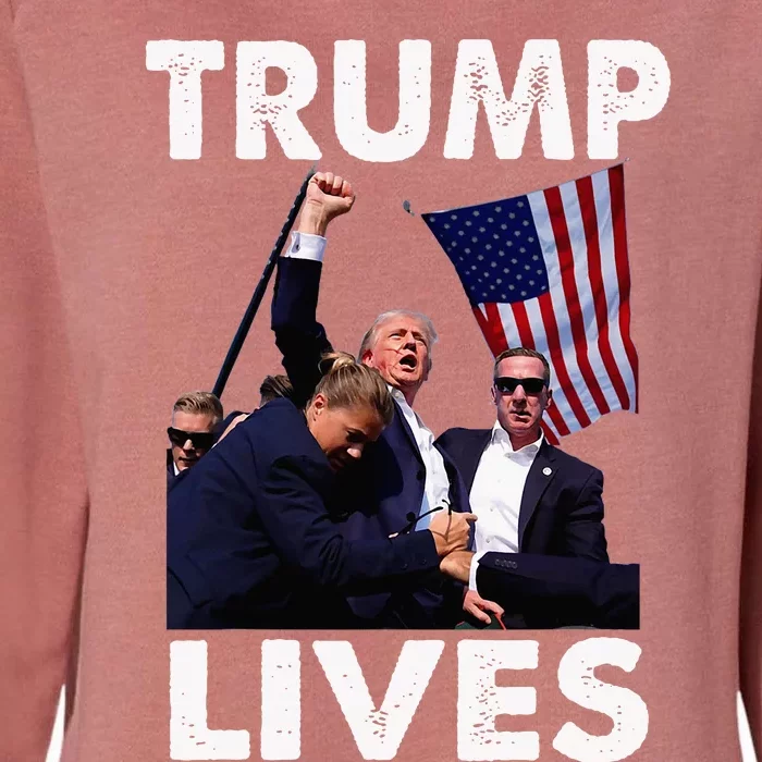 Trump Live Trump Shot Fist Pump Womens California Wash Sweatshirt