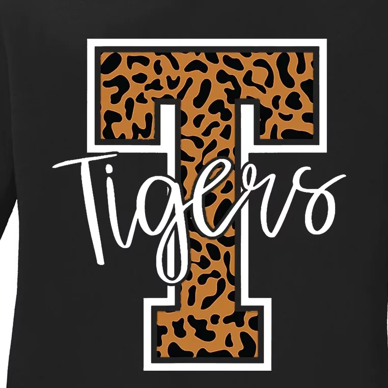 T Letter Tigers Ladies Long Sleeve Shirt