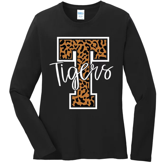 T Letter Tigers Ladies Long Sleeve Shirt