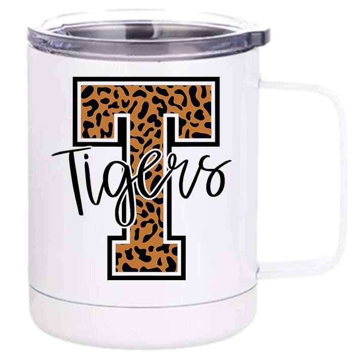 T Letter Tigers Front & Back 12oz Stainless Steel Tumbler Cup