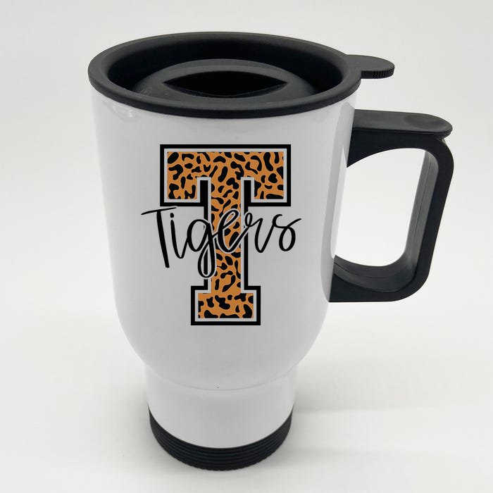 T Letter Tigers Front & Back Stainless Steel Travel Mug