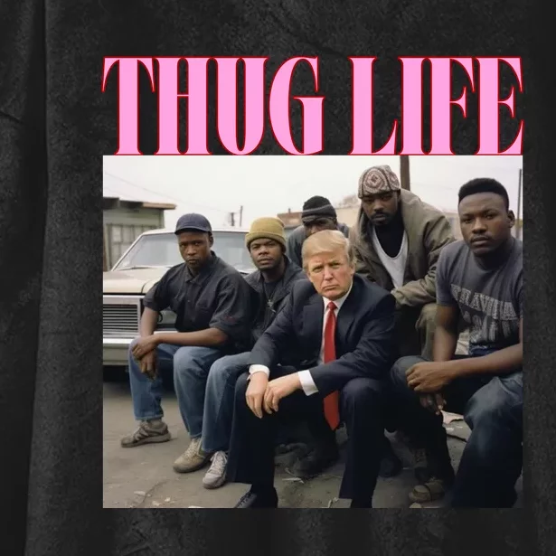 Thug Life Trump’S Kangaroo Conviction Hooded Wearable Blanket