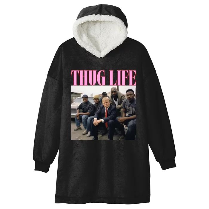 Thug Life Trump’S Kangaroo Conviction Hooded Wearable Blanket