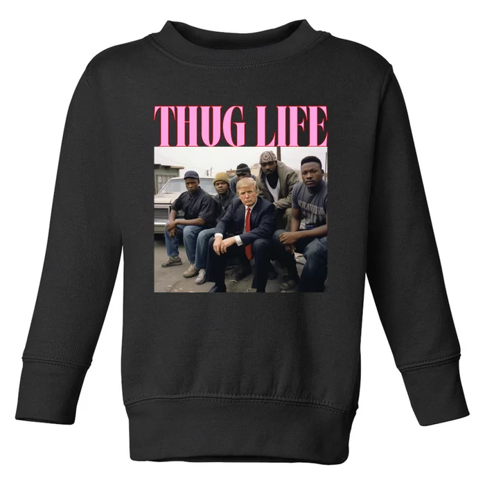 Thug Life Trump’S Kangaroo Conviction Toddler Sweatshirt