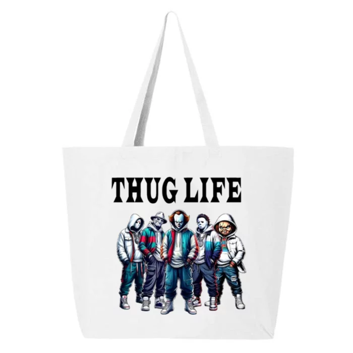 Thug Life Team Halloween Horror Character Michael Jason Chucky Freddy Pennywise 25L Jumbo Tote