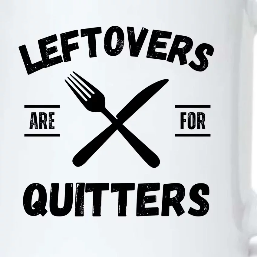 Thanksgiving Leftovers, Thanksgiving Eating Leftovers Are For Quitters Funny Black Color Changing Mug