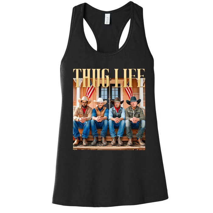 Thug Life Trump Vance Kennedy Elon Women's Racerback Tank