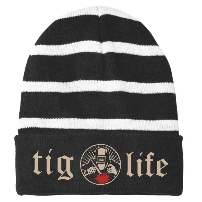 Tig Life Tungsten Inert Gas Welder Gtaw Arc Welding Striped Beanie with Solid Band