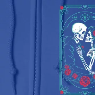 The Lovers Tarot Card Style Skeletons Gift Full Zip Hoodie