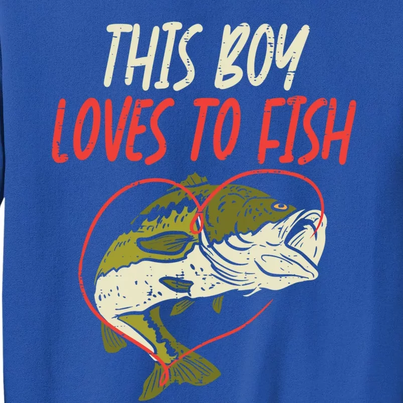 This Loves To Fish Bass Fishing Family Matching Gift Tall Sweatshirt