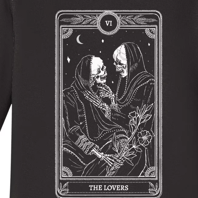 The Lover Tarot Card Valentine Goth Valentines Day Couple Baby Long Sleeve Bodysuit