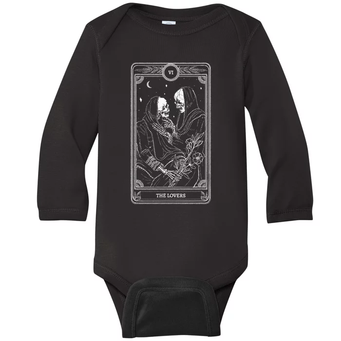 The Lover Tarot Card Valentine Goth Valentines Day Couple Baby Long Sleeve Bodysuit