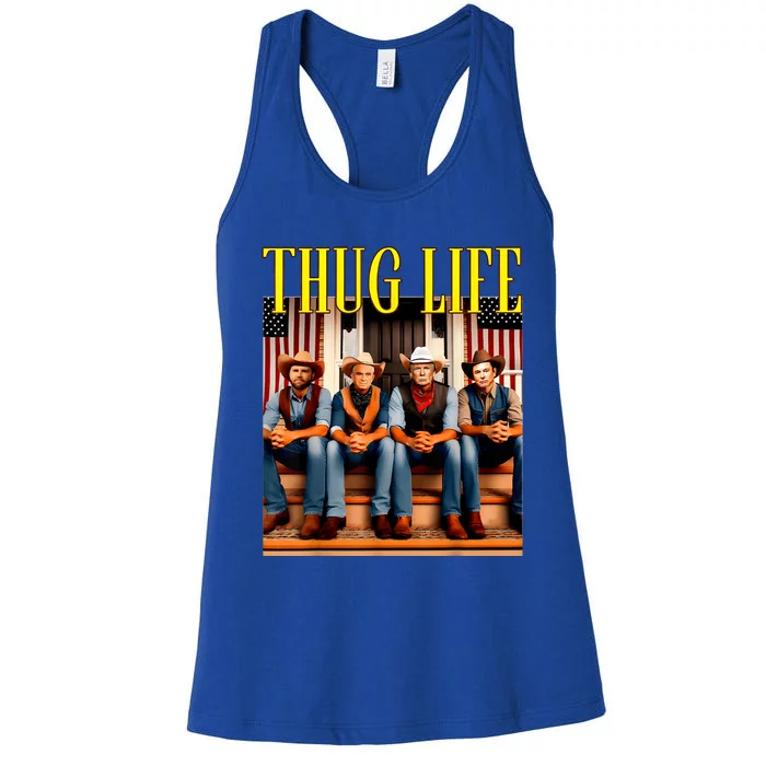 Thug Life Trump Vance Kennedy Elon Trump Squad Thug Life Women's Racerback Tank