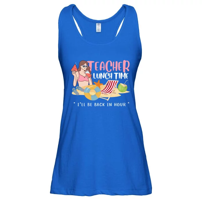 Teacher Lunch Time Funny Teacher Vacation Summer Beach Great Gift Ladies Essential Flowy Tank