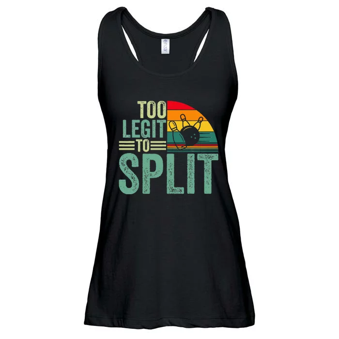 Too Ligit To Split Funny Bowlers & Bowling Player Ladies Essential Flowy Tank