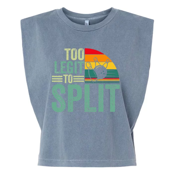 Too Ligit To Split Funny Bowlers & Bowling Player Garment-Dyed Women's Muscle Tee