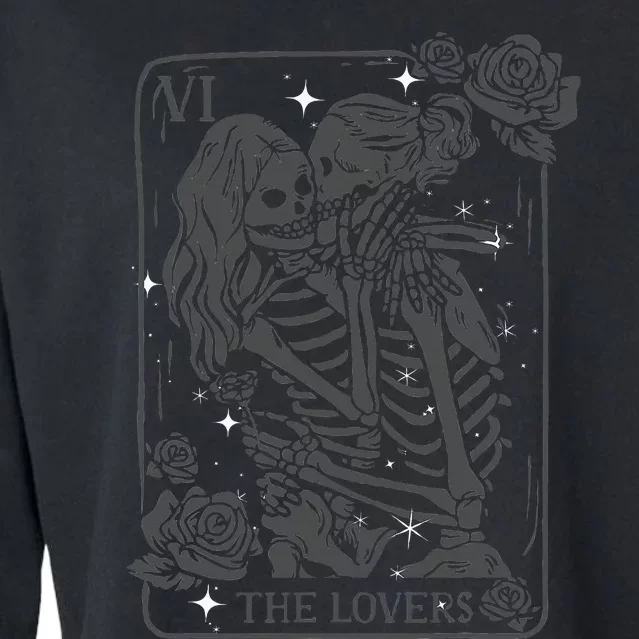 The Lovers Tarot Card Occult Goth Halloween Gothic Kiss Cropped Pullover Crew