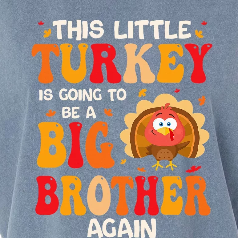 This Lil Turkey Going To Be A Big Brother Again Thanksgiving Garment-Dyed Women's Muscle Tee