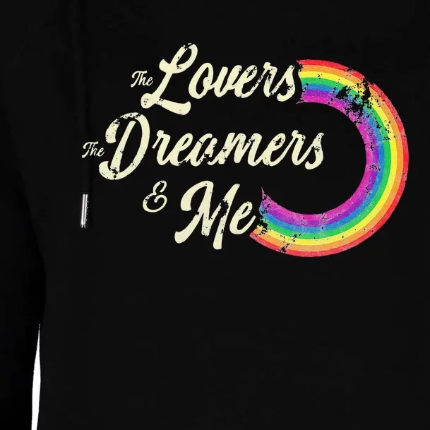 The Lovers The Dreamers And Me Rainbow Womens Funnel Neck Pullover Hood