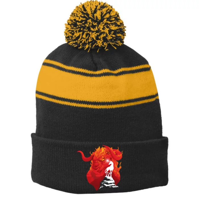 The Last Unicorn Stripe Pom Pom Beanie