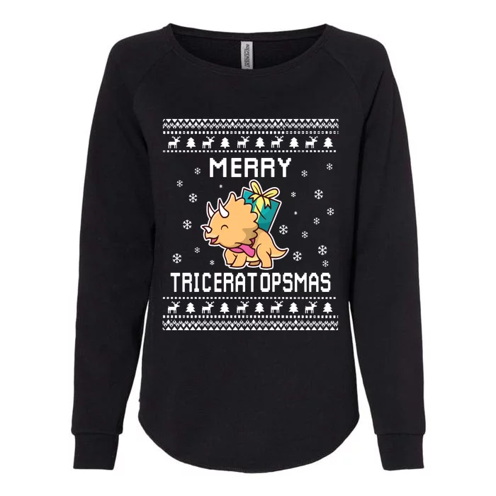 Triceratops Lover Ugly Christmas Sweater For Holidays Sweatshirt Womens California Wash Sweatshirt