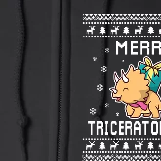 Triceratops Lover Ugly Christmas Sweater For Holidays Sweatshirt Full Zip Hoodie