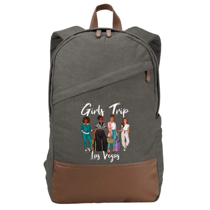 Trip Las Vegas For Melanin Afro Black Vacation Women Cotton Canvas Backpack