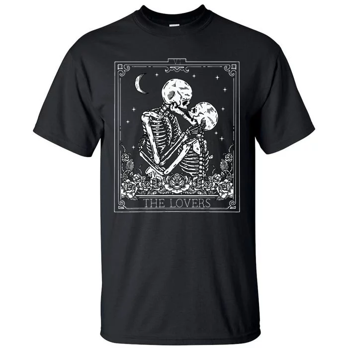 The Lovers Vintage Tarot Card Astrology Goth Halloween Women Tall T-Shirt