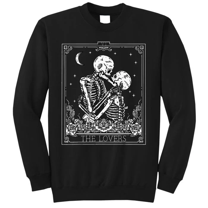 The Lovers Vintage Tarot Card Astrology Goth Halloween Women Tall Sweatshirt