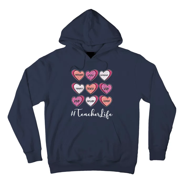 Teachers Life Valentines Day Heart Candy Hoodie