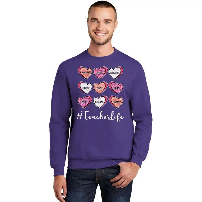 Teachers Life Valentines Day Heart Candy Sweatshirt