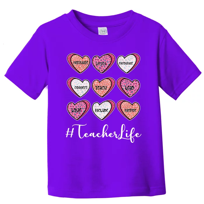 Teachers Life Valentines Day Heart Candy Toddler T-Shirt