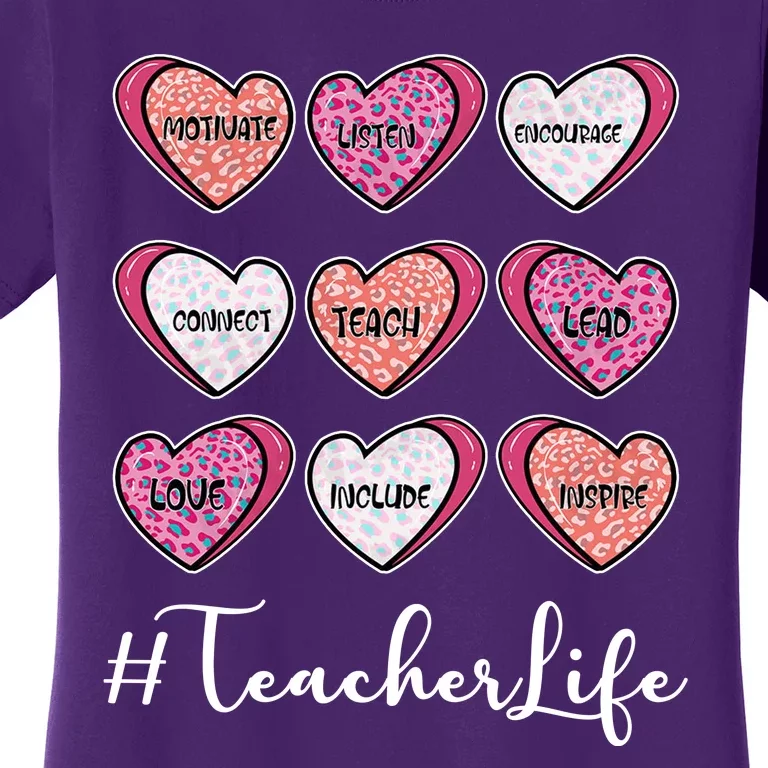 Teachers Life Valentines Day Heart Candy Women's T-Shirt