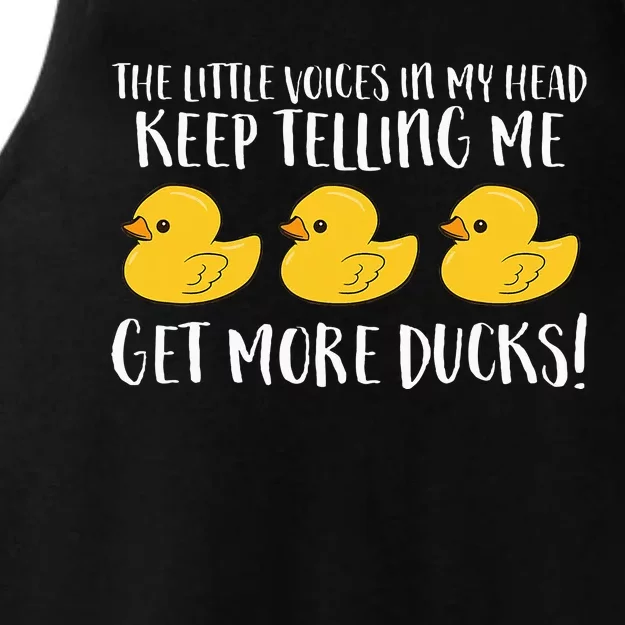 The Little Voices In My Head Keep Telling Me Get More Ducks Ladies Tri-Blend Wicking Tank