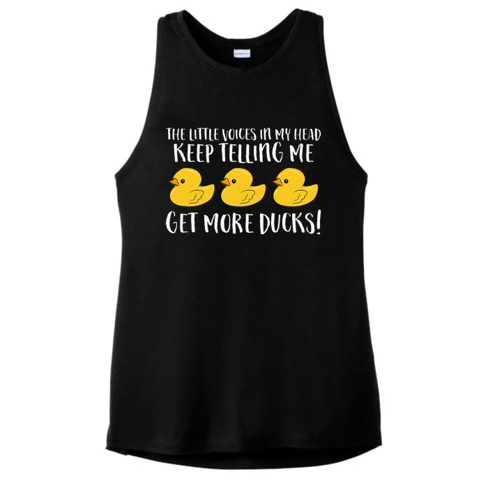 The Little Voices In My Head Keep Telling Me Get More Ducks Ladies Tri-Blend Wicking Tank