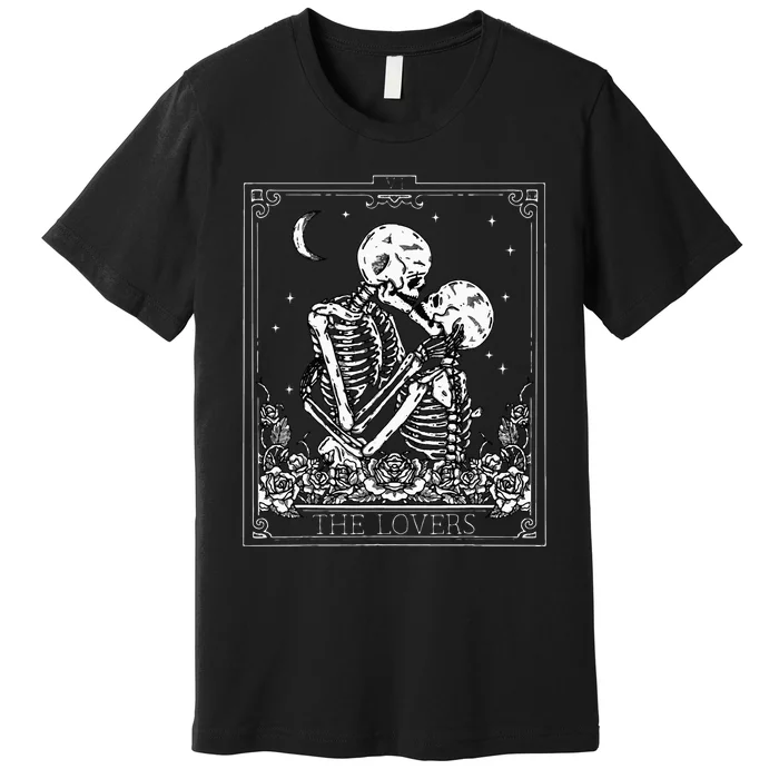 The Lovers Vintage Tarot Card Astrology Goth Halloween Women Premium T-Shirt