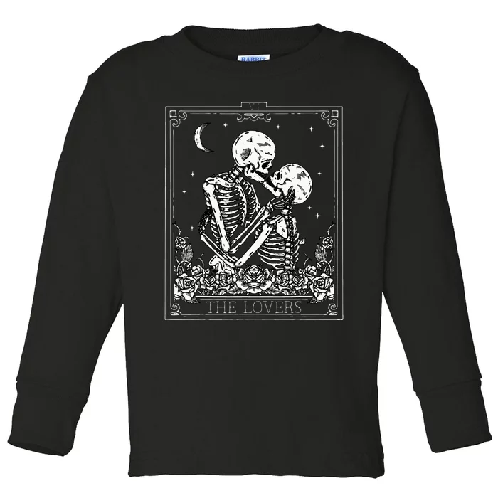 The Lovers Vintage Tarot Card Astrology Goth Halloween Women Toddler Long Sleeve Shirt